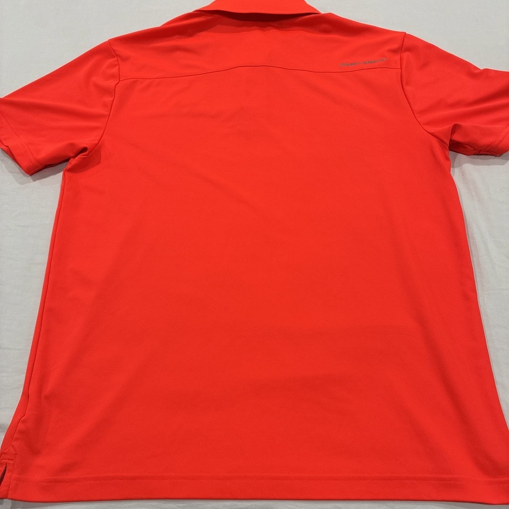 Under Armour Heatgear Polo Shirt Men's Large Loose Fit Short Sleeve Orange - Picture 11 of 13